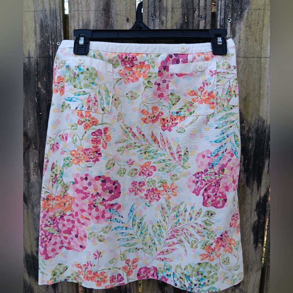 Talbots Petites Floral Print Vintage Women's Skirt 8